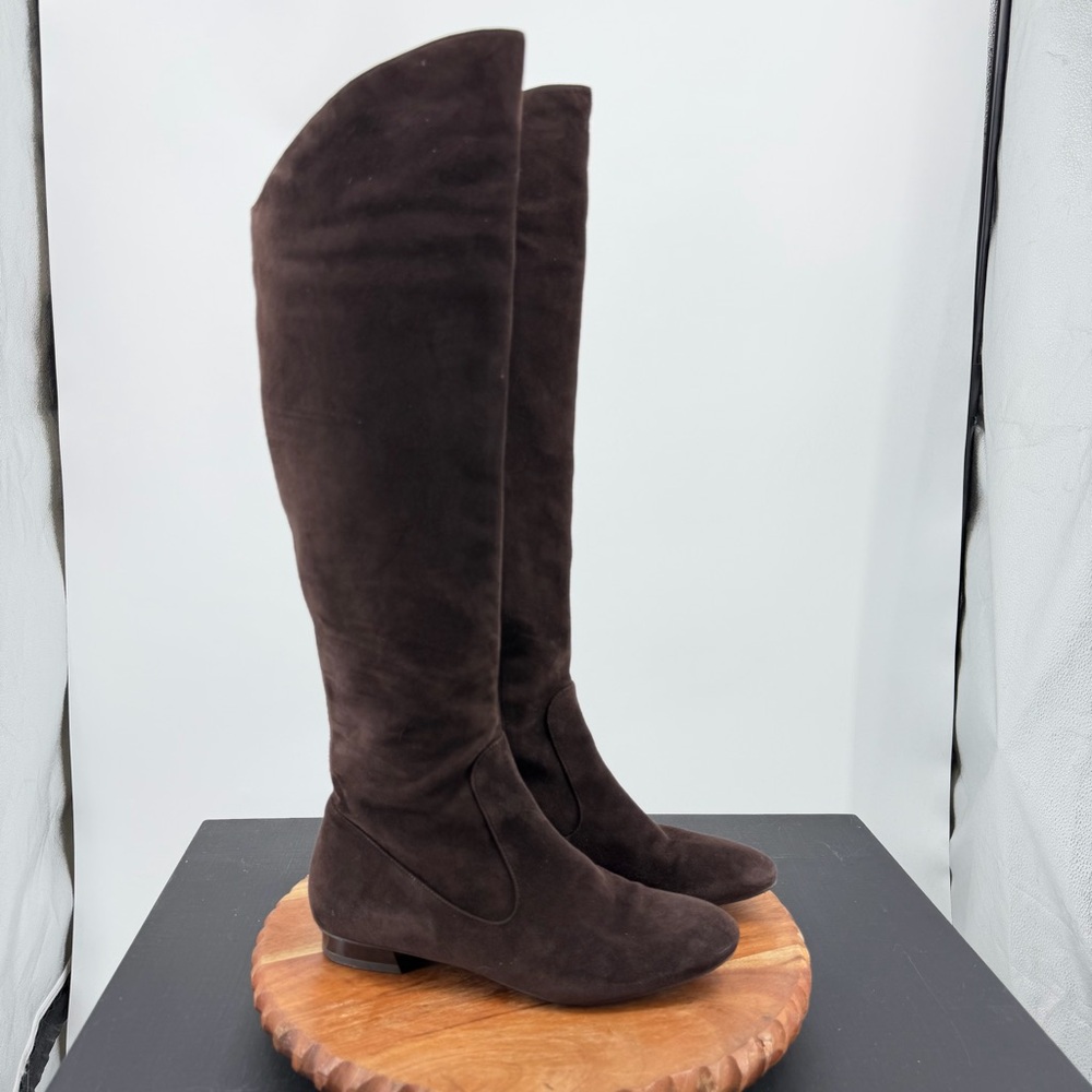 Via Spiga Kailey Flat brown Suede tall Boots Sz 8.5